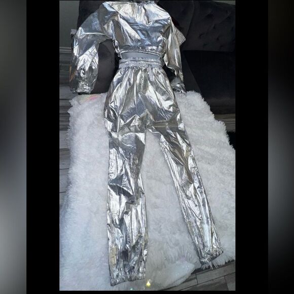 LF Brand Metallic Jumpsuit Set-One of a Kind - Picture 4 of 12
